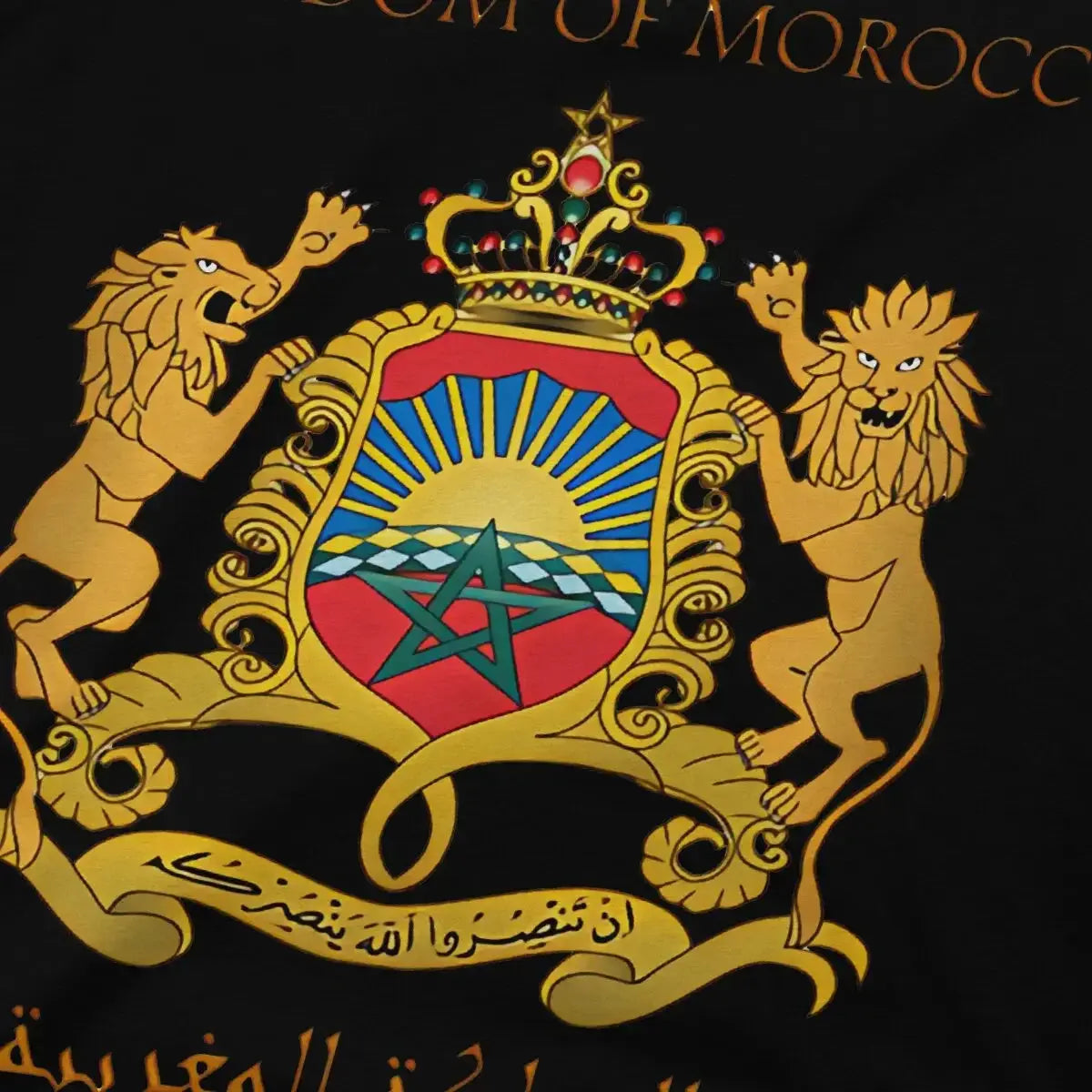 Morocco Lion T Shirt Grunge Men Tees Summer Clothing Polyester O-Neck TShirt Zohir Store