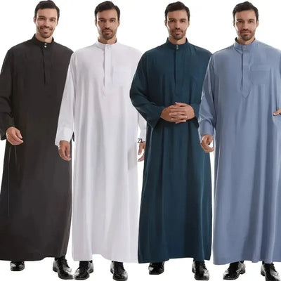 Muslim Men Jubba Thobe Long Robe Saudi Islamic Musulman Wear Clothing Abaya Caftan Islam Dubai Arab Dress Eid Djellaba Dishdasha Zohir Store