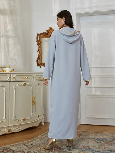 Ramadan Gray S Size Abaya Damen Dubai Luxury Islam Muslim African Dresses For Women Kebaya Kaftan Morocco Robe Musulmane Femme - Zohir Store