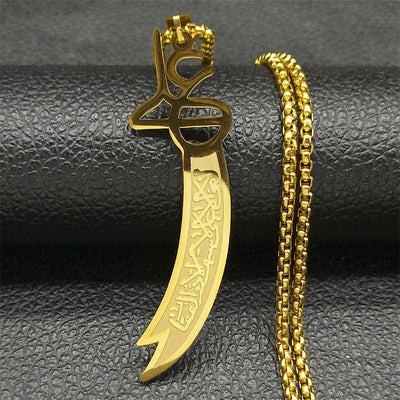 Collier épée pour homme et femme en acier inoxydable Zohir Store