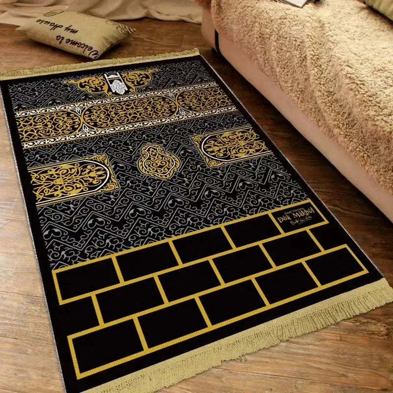Thick Soft Islamic Prayer Mat Soft Plush Thickened Jacquard Fringed Rug Machine Zohir Store