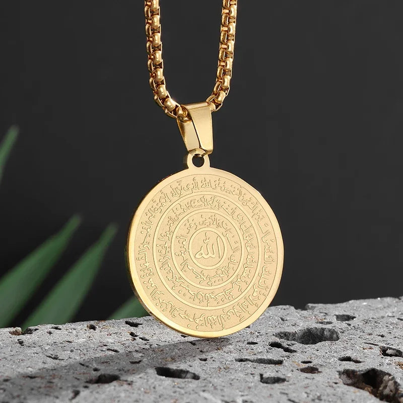 Gold Color Muslim Allah Quran Pendant Necklace Men Women Fashion Faith Islam Religious Jewelry Ramadan Gifts Zohir Store