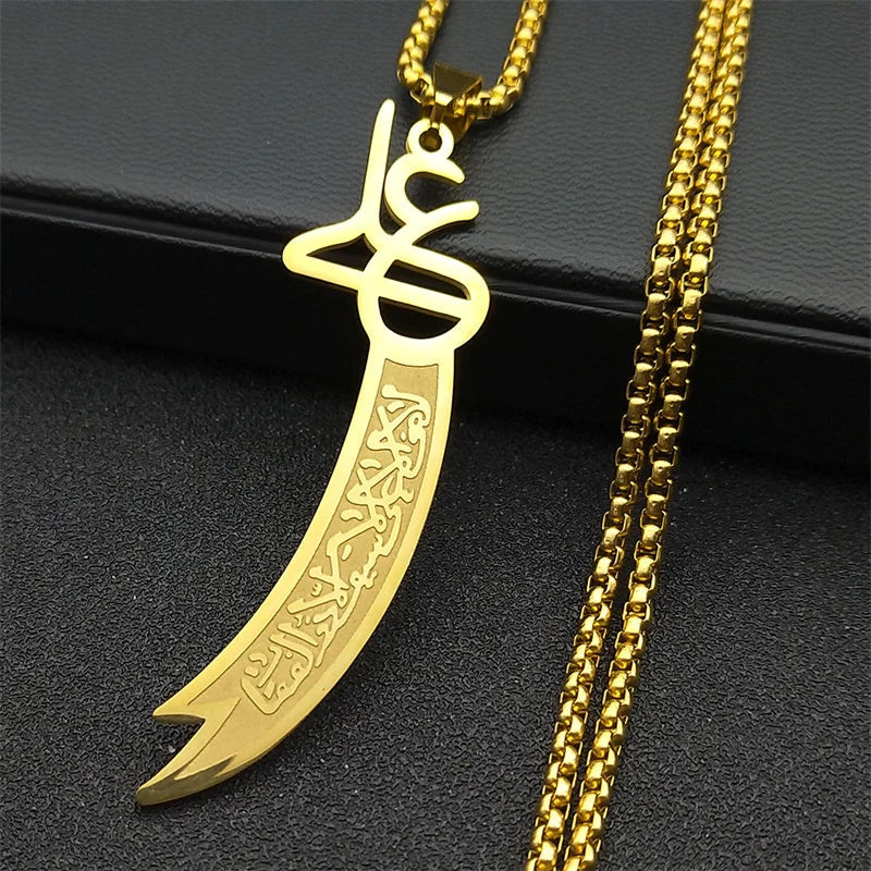Collier épée pour homme et femme en acier inoxydable Zohir Store