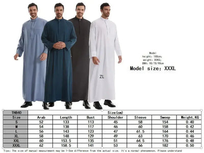 Muslim Men Jubba Thobe Long Robe Saudi Islamic Musulman Wear Clothing Abaya Caftan Islam Dubai Arab Dress Eid Djellaba Dishdasha Zohir Store