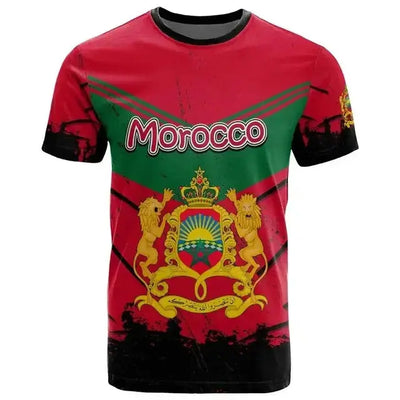 2024 Men's T-shirt Morocco Flag 3D Printing Casual Fashion Top Oversize O-Neck Men's and Women's T-shirt Zohir Store