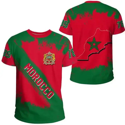 2024 Men's T-shirt Morocco Flag 3D Printing Casual Fashion Top Oversize O-Neck Men's and Women's T-shirt Zohir Store