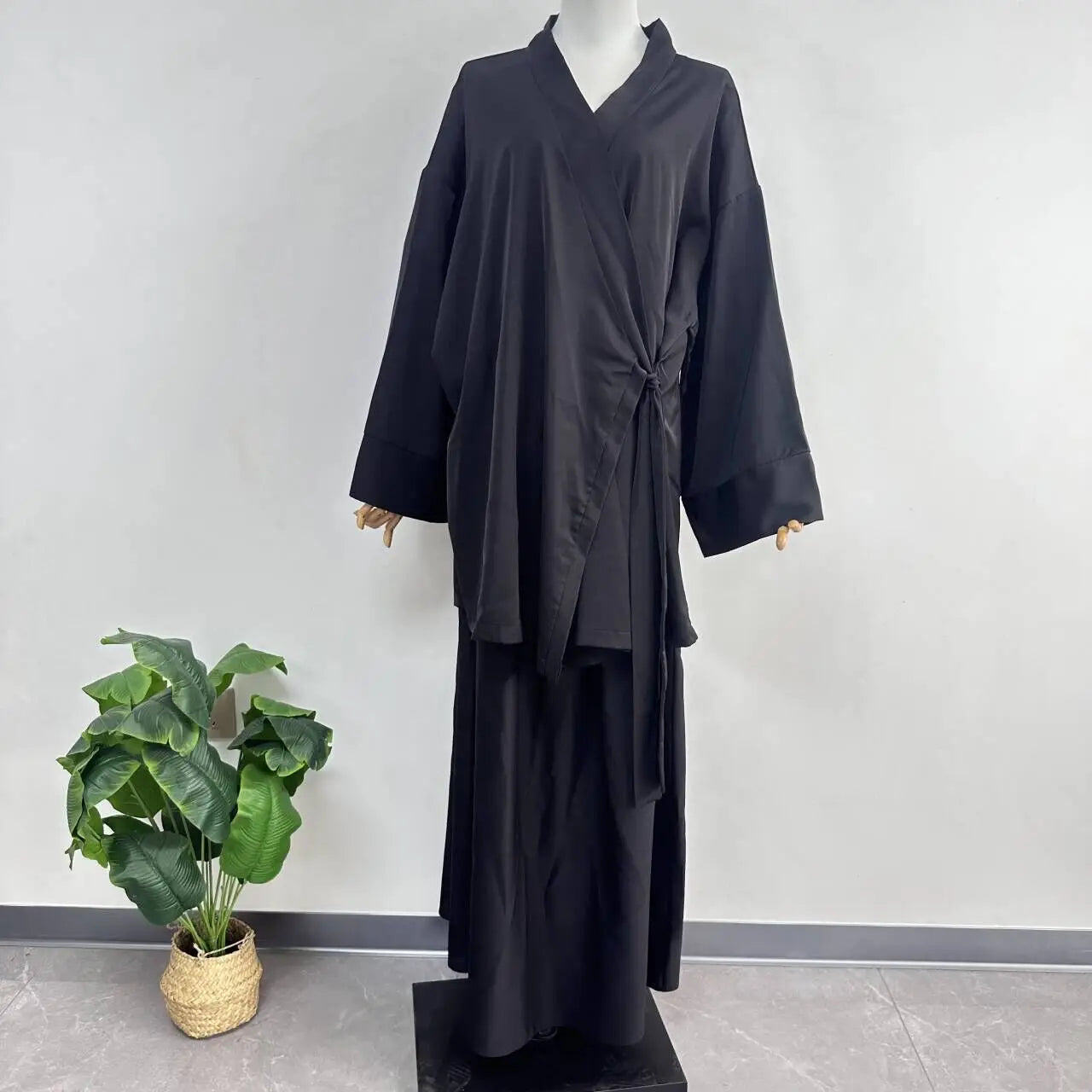 Eid Muslim Women Two Piece Set Kaftan Islam Lace Up Tops Skirt Suits Morocco Ensembles Abaya Turkey Ramadan Modest Outfits Zohir Store