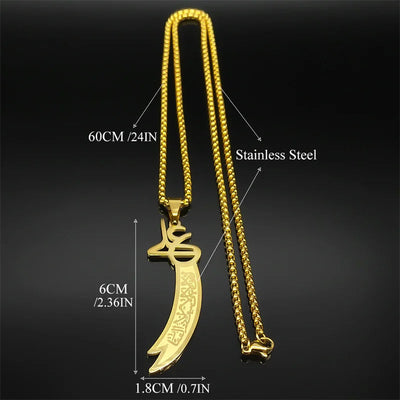 Collier épée pour homme et femme en acier inoxydable Zohir Store