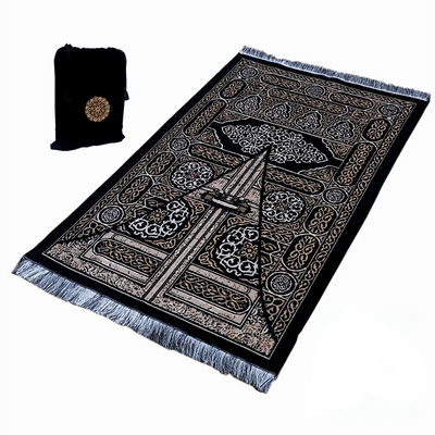 Prayer mat with muslim prayer beads and gift bag travel prayer Zohir Store