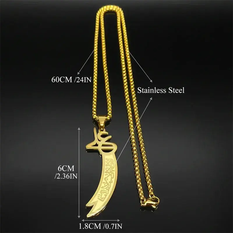 Sword Necklace for Men Women Stainless Zohir Store