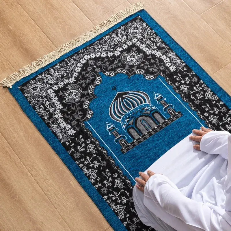 Women Men Muslim Prayer Rug Worship Kneel Printed Floor Mat Protable Zohir Store