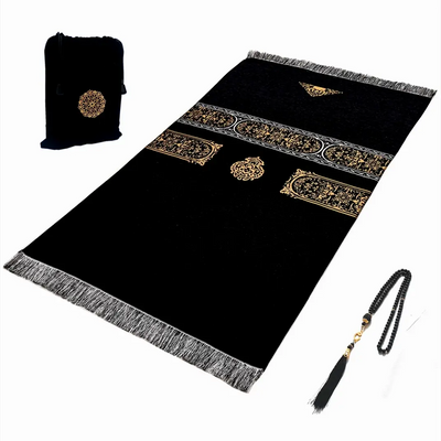 Prayer mat with muslim prayer beads and gift bag travel prayer Zohir Store