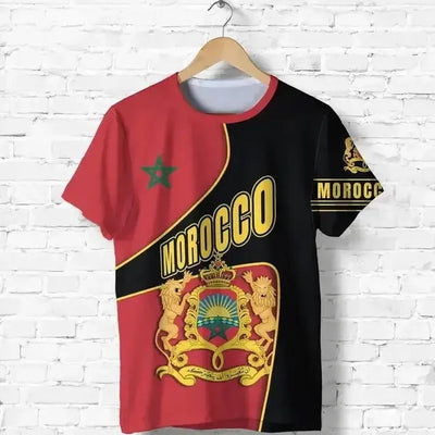 2024 Men's T-shirt Morocco Flag 3D Printing Casual Fashion Top Oversize O-Neck Men's and Women's T-shirt Zohir Store